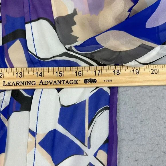 Diane Von Furstenberg 100% Silk Dress Long Sleeve Hi-Lo Floral Summer Dress Sz 6 - Picture 7 of 15